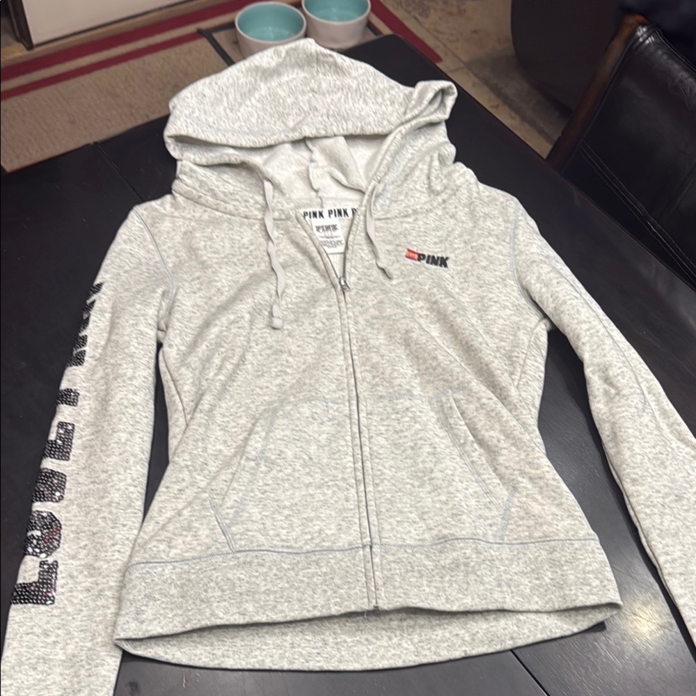 PINK Victoria's Secret Women's Gray Hoodie